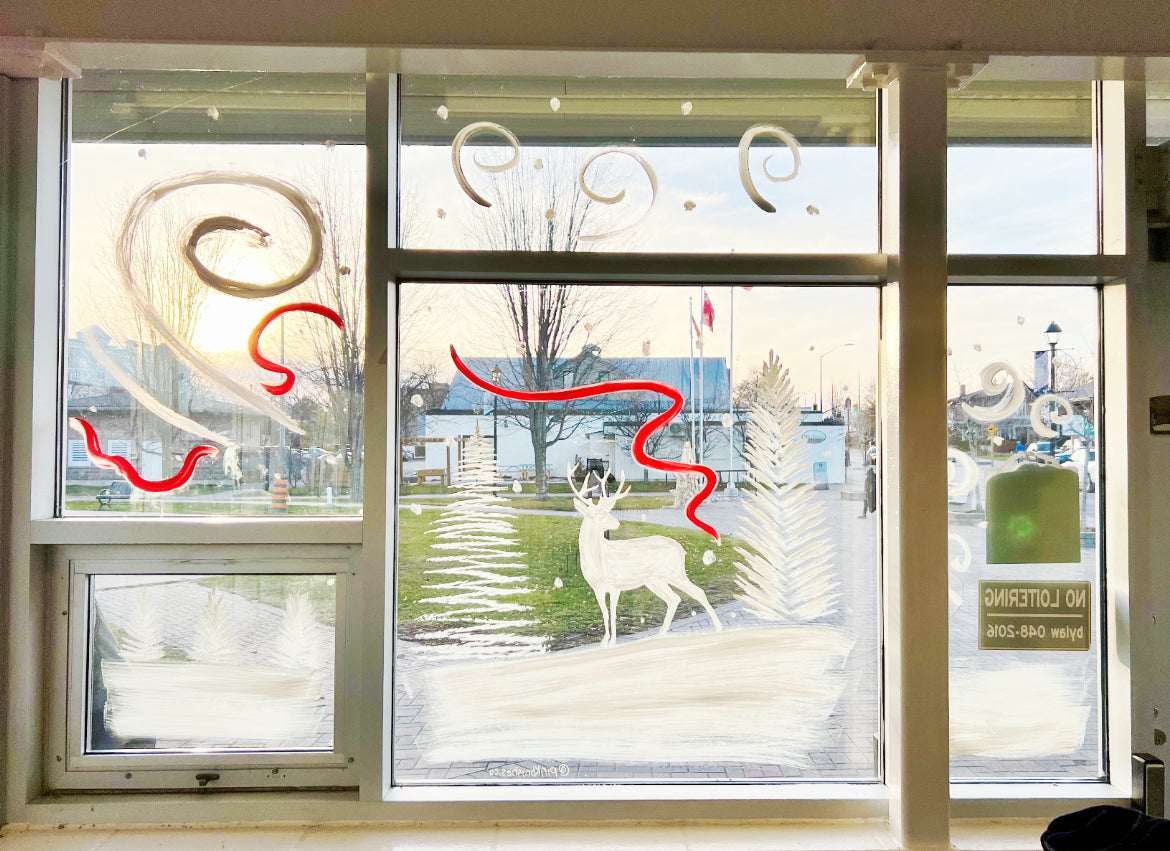 Christmas window painting service County Durham
