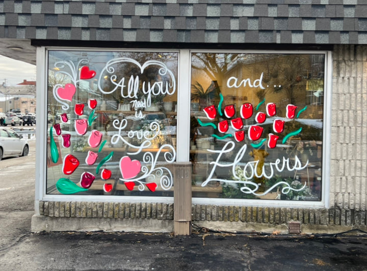 Window Murals Muralist Window Painting Pink Brushes Oshawa